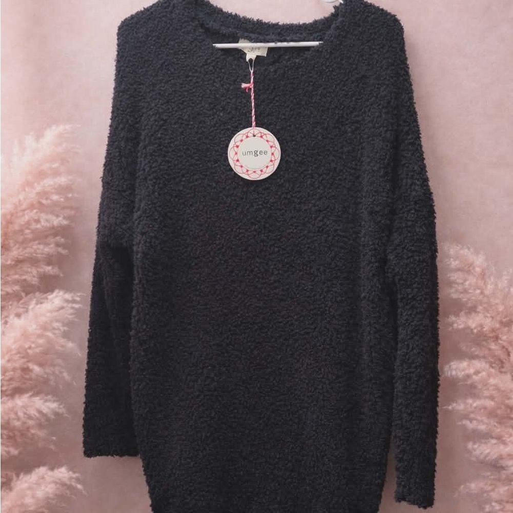 Umgee Cozy Black Textured Sweater